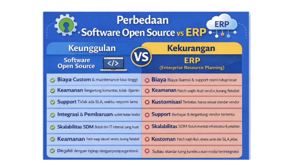 Software open source vs ERP