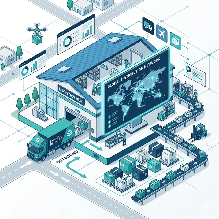 Ilustrasi manajemen distribusi dan pengiriman SAP Business One