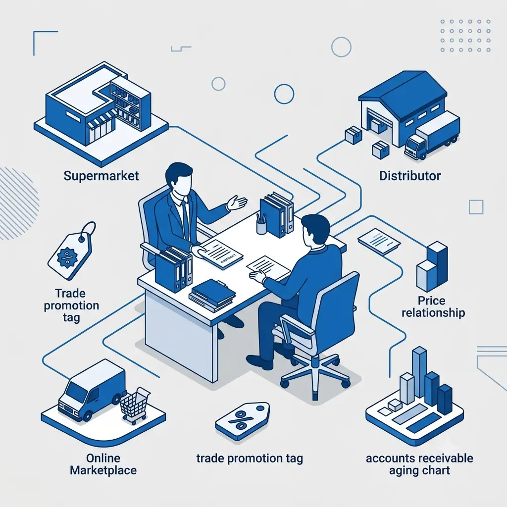 Ilustrasi CRM dan manajemen pelanggan consumer goods SAP Business One