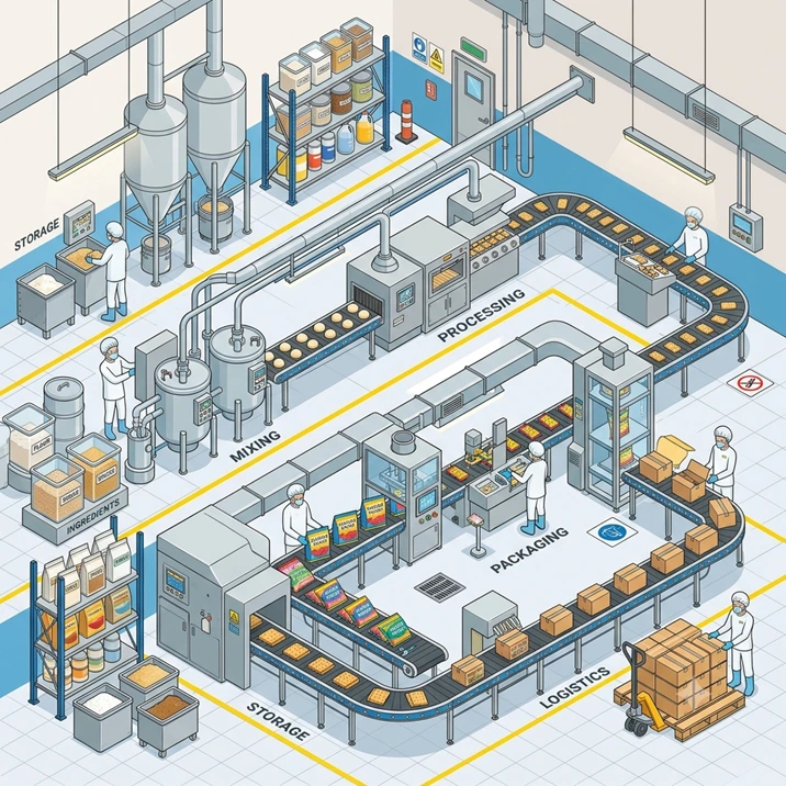 Ilustrasi manajemen produksi dan BOM F&B SAP Business One