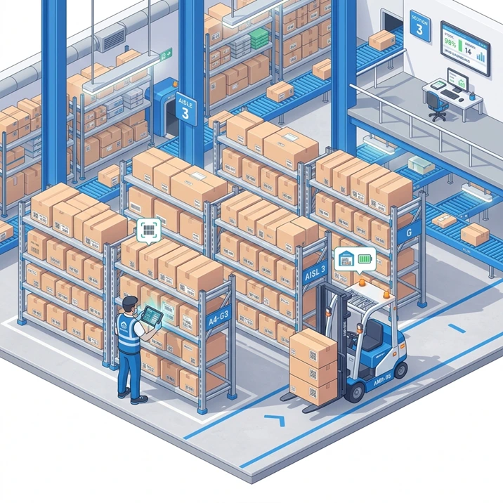 Ilustrasi manajemen stok dan gudang distribusi SAP Business One