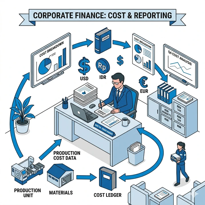 Ilustrasi keuangan dan akuntansi terintegrasi SAP Business One untuk manufaktur