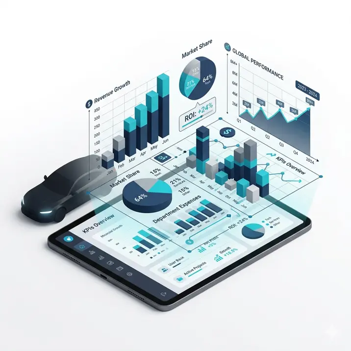 Ilustrasi laporan dan analitik bisnis SAP Business One