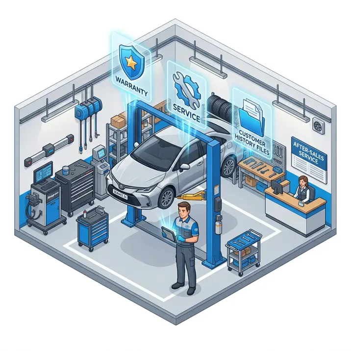 Ilustrasi manajemen after-sales dan servis SAP Business One