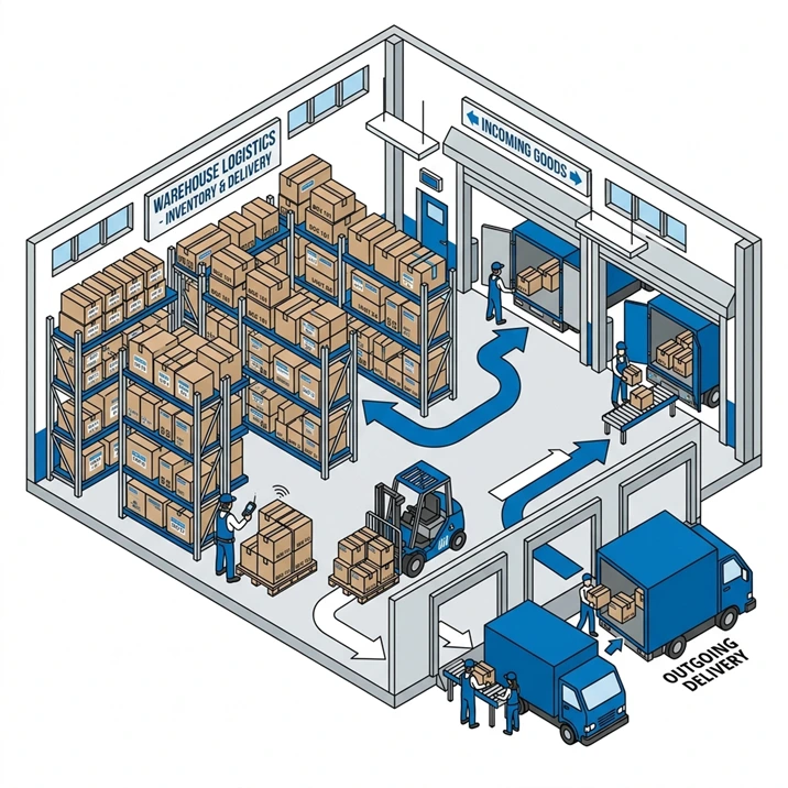 Ilustrasi manajemen stok dan gudang SAP Business One untuk manufaktur