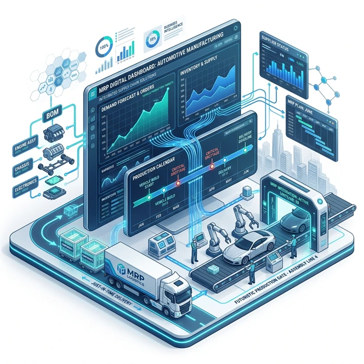Ilustrasi perencanaan kebutuhan material MRP SAP Business One