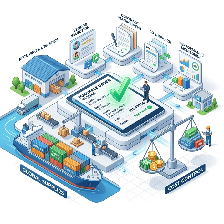 Ilustrasi purchase dan procurement SAP Business One distribusi