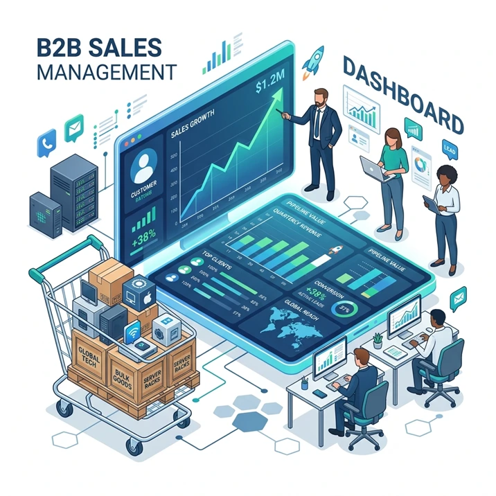 Ilustrasi sales dan order management SAP Business One distribusi