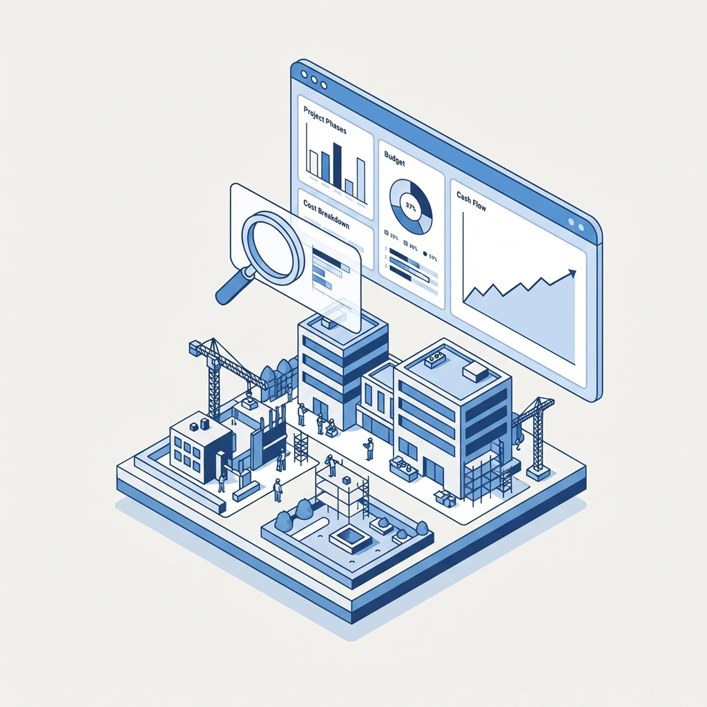Ilustrasi kontrol keuangan dan biaya proyek real estate SAP Business One